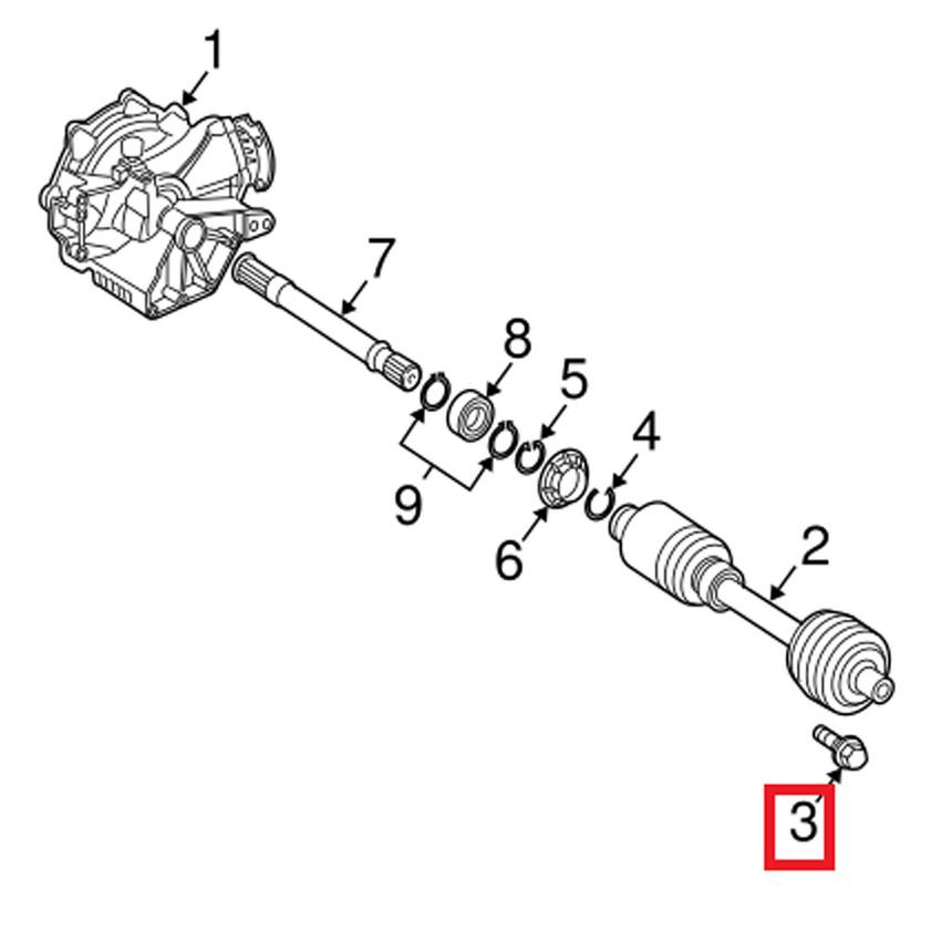 Mercedes CV Joint Bolt - Front 0169901301